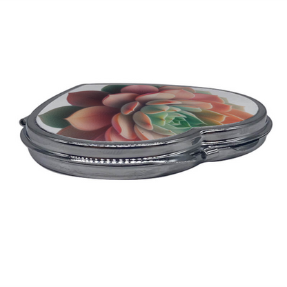 Heart-Shaped Compact Mirror – Custom Printed Personalised Pocket Mirror