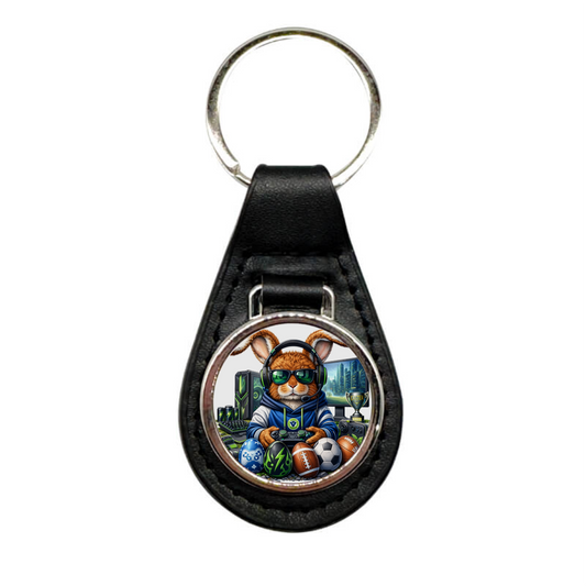 PU & Metal Round Keyring – Custom Printed Sublimation Keychain