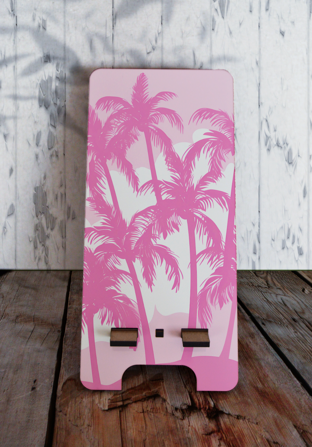 Phone stand (small) - Pink Palm Trees