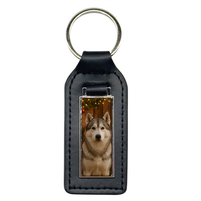 PU & Metal Rectangle Keyring – Custom Printed Sublimation Keychain