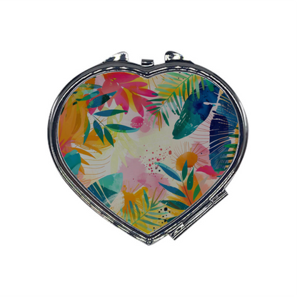 Heart-Shaped Compact Mirror – Custom Printed Personalised Pocket Mirror
