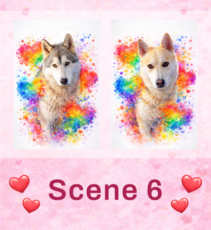 🐾 Valentine Pet Portraits – Digital Artwork