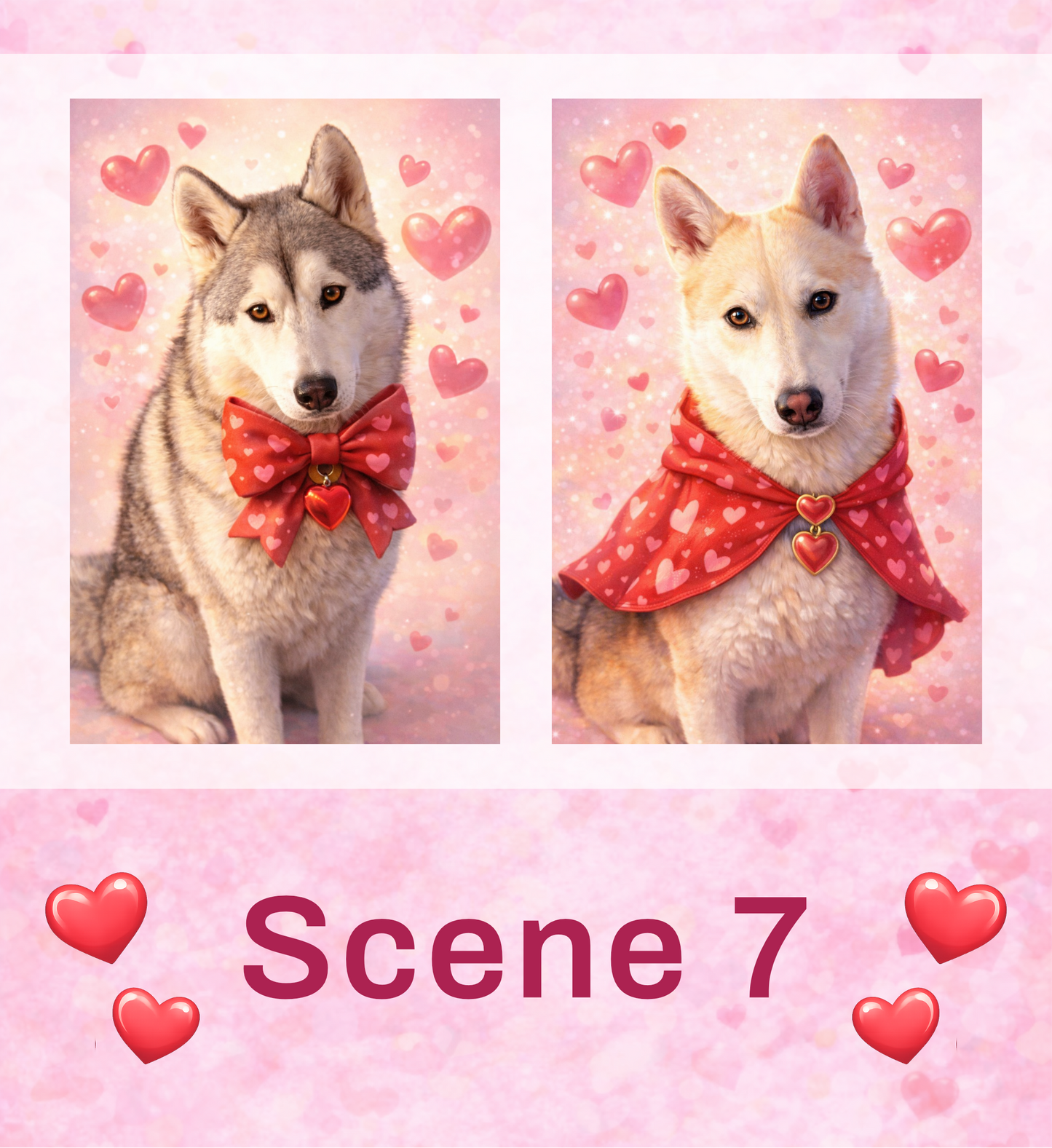 🐾 Valentine Pet Portraits – Digital Artwork