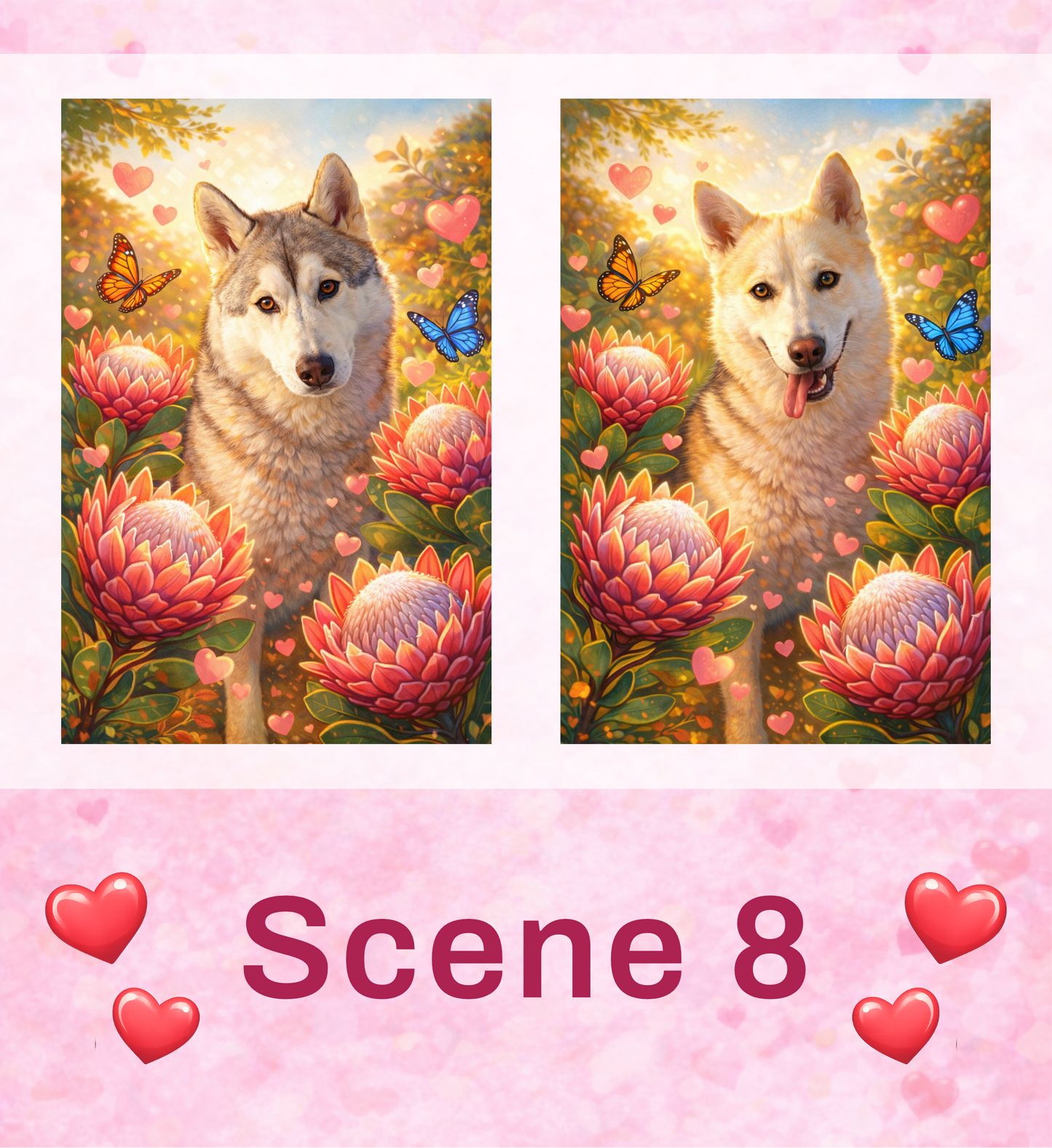 🐾 Valentine Pet Portraits – Digital Artwork