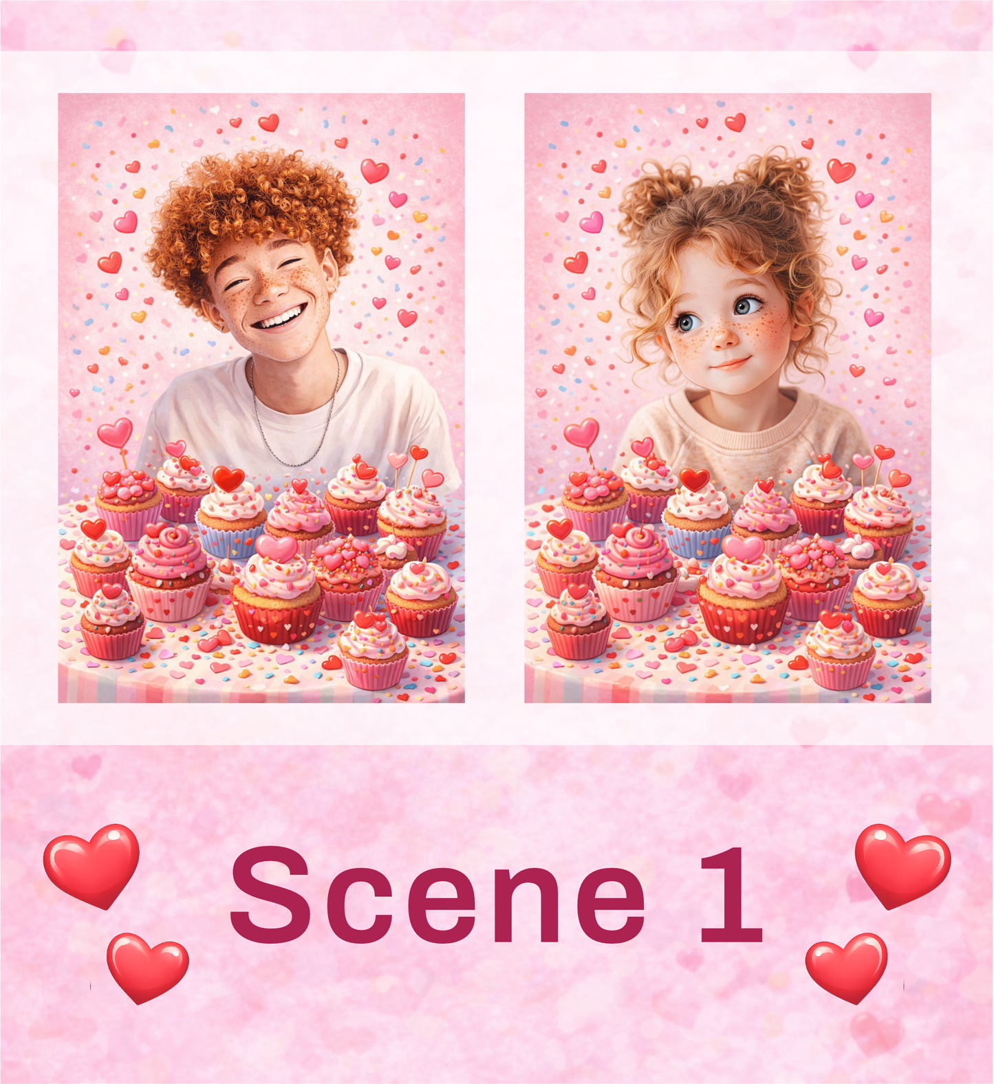 👧 Valentine Kids Portraits – Digital Artwork