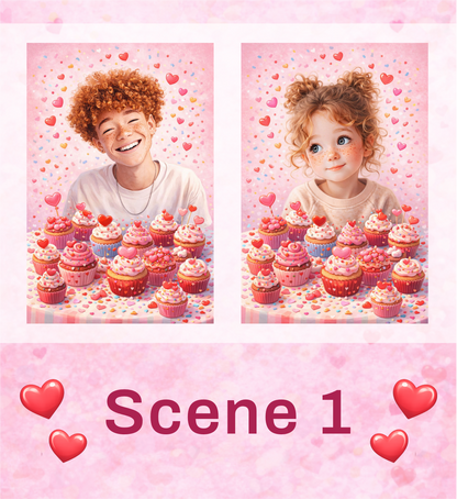 👧 Valentine Kids Portraits – Digital Artwork