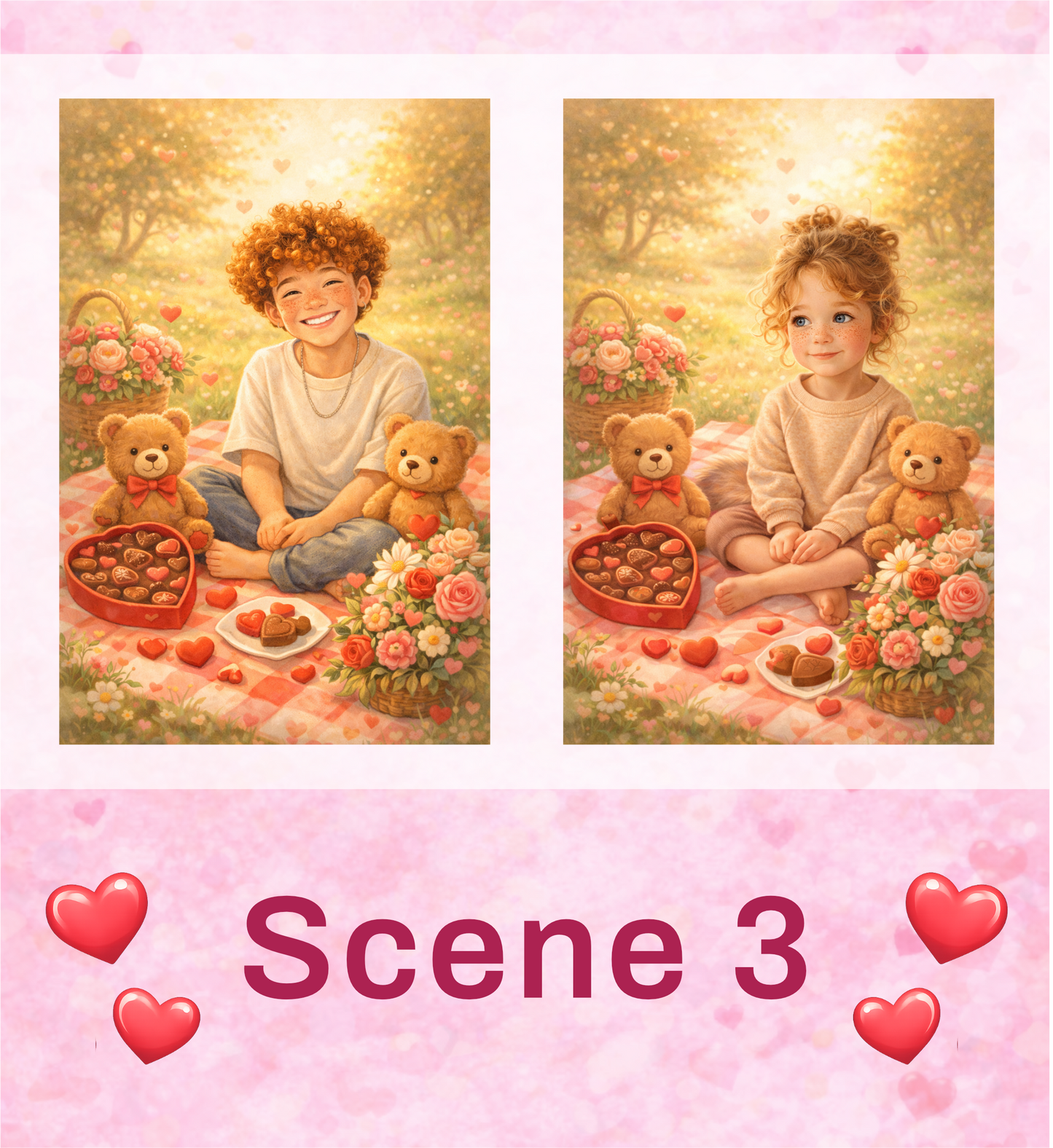 👧 Valentine Kids Portraits – Digital Artwork