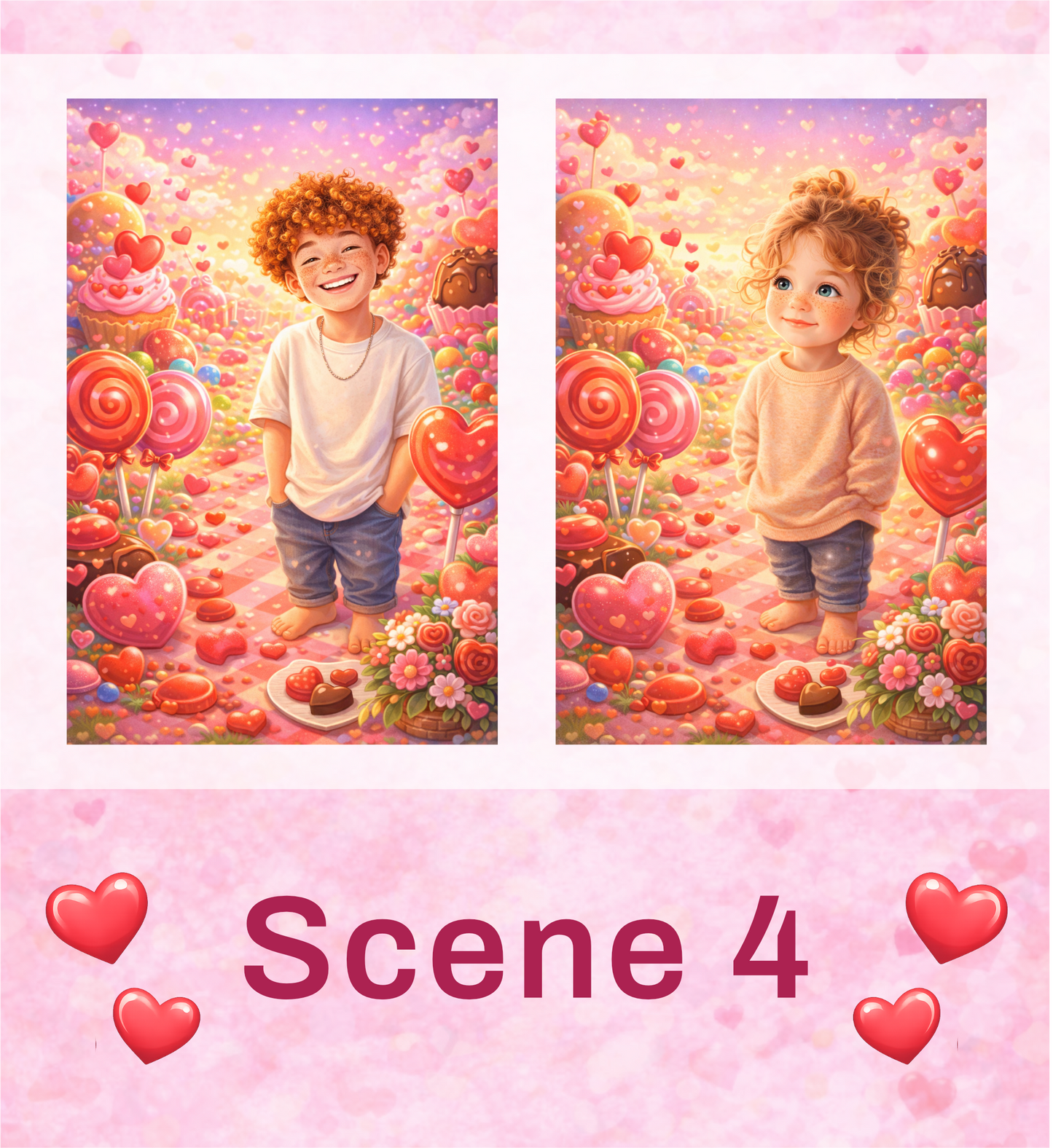 👧 Valentine Kids Portraits – Digital Artwork