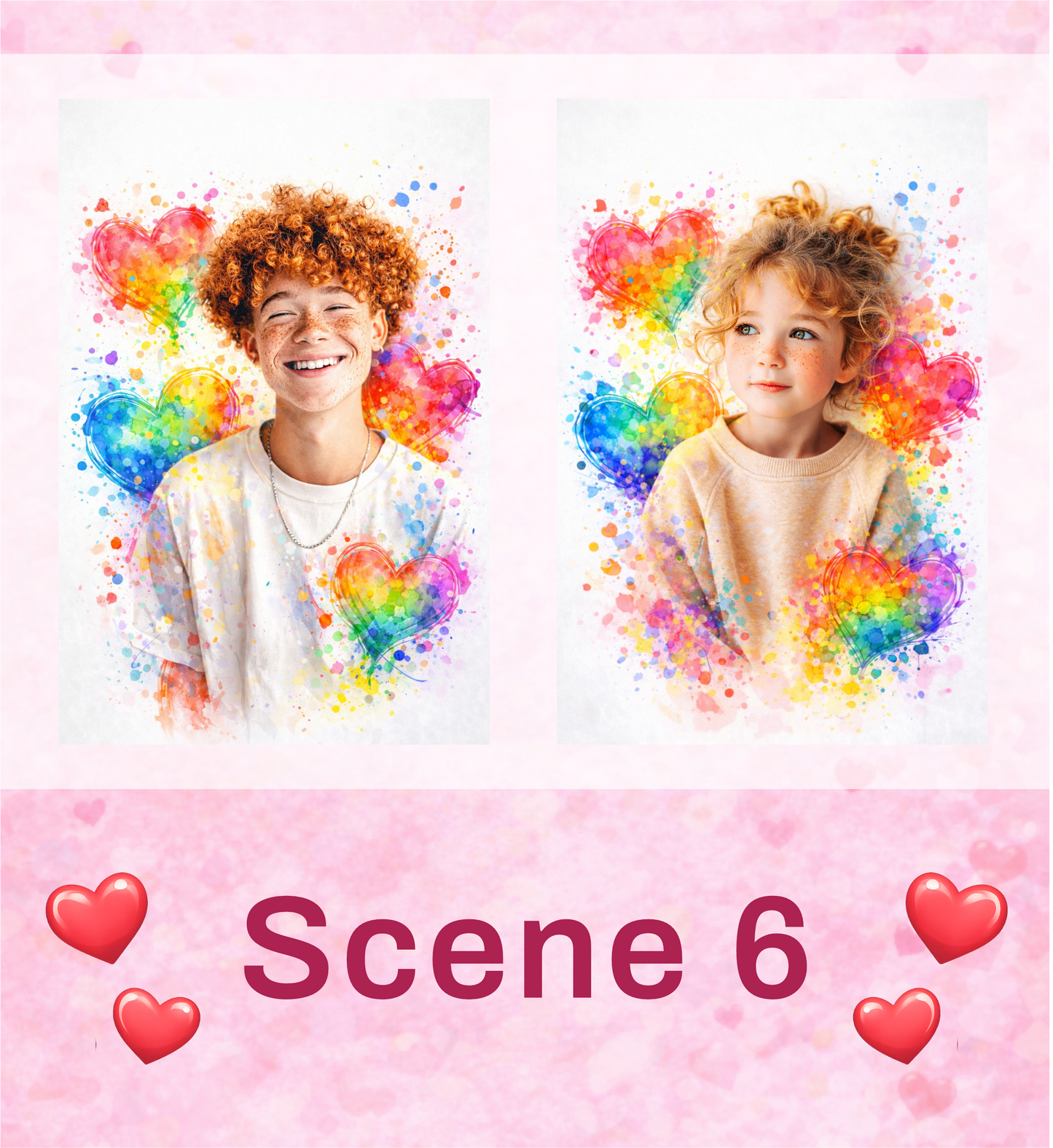 👧 Valentine Kids Portraits – Digital Artwork