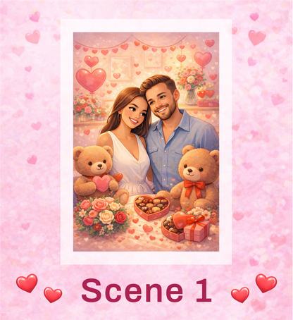 💑 Valentine Couple Portraits – Digital Artwork