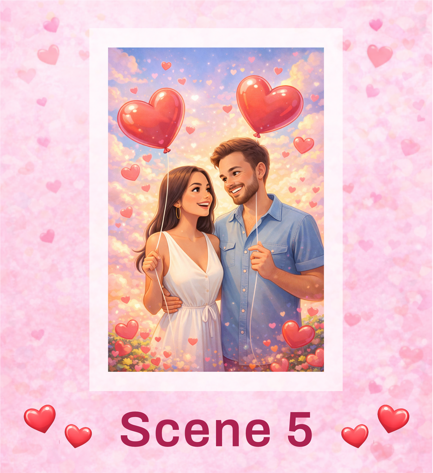 💑 Valentine Couple Portraits – Digital Artwork