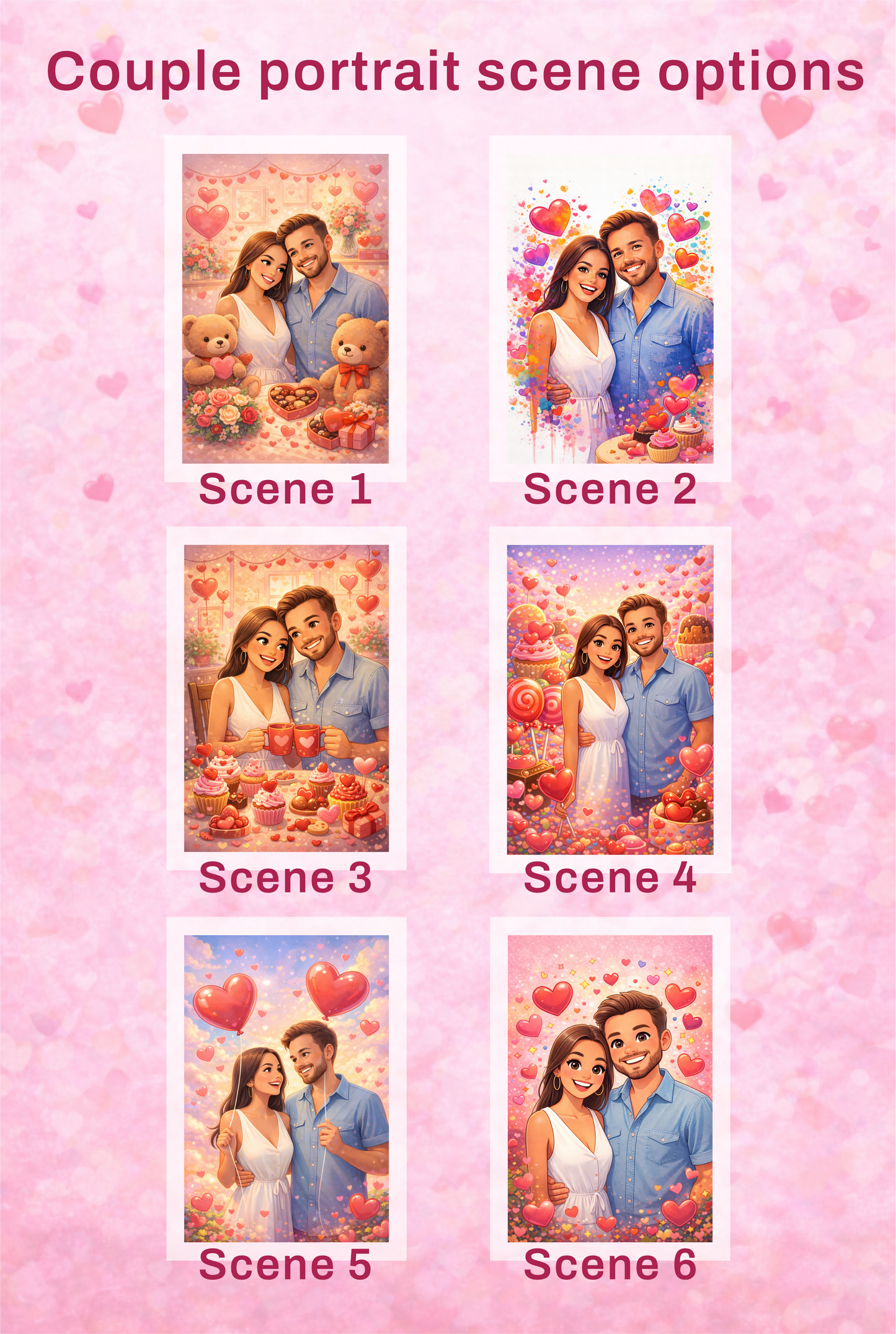 💑 Valentine Couple Portraits – Digital Artwork