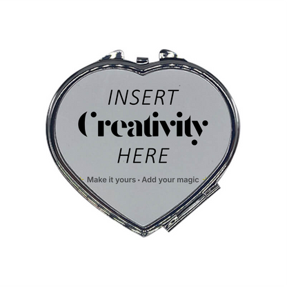 Heart-Shaped Compact Mirror – Custom Printed Personalised Pocket Mirror