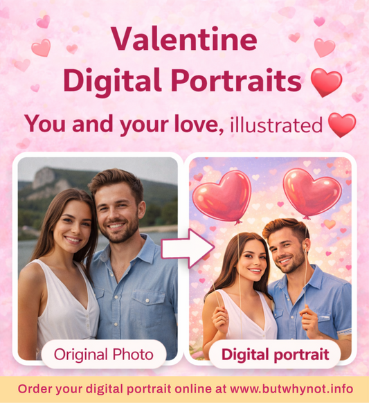 💑 Valentine Couple Portraits – Digital Artwork
