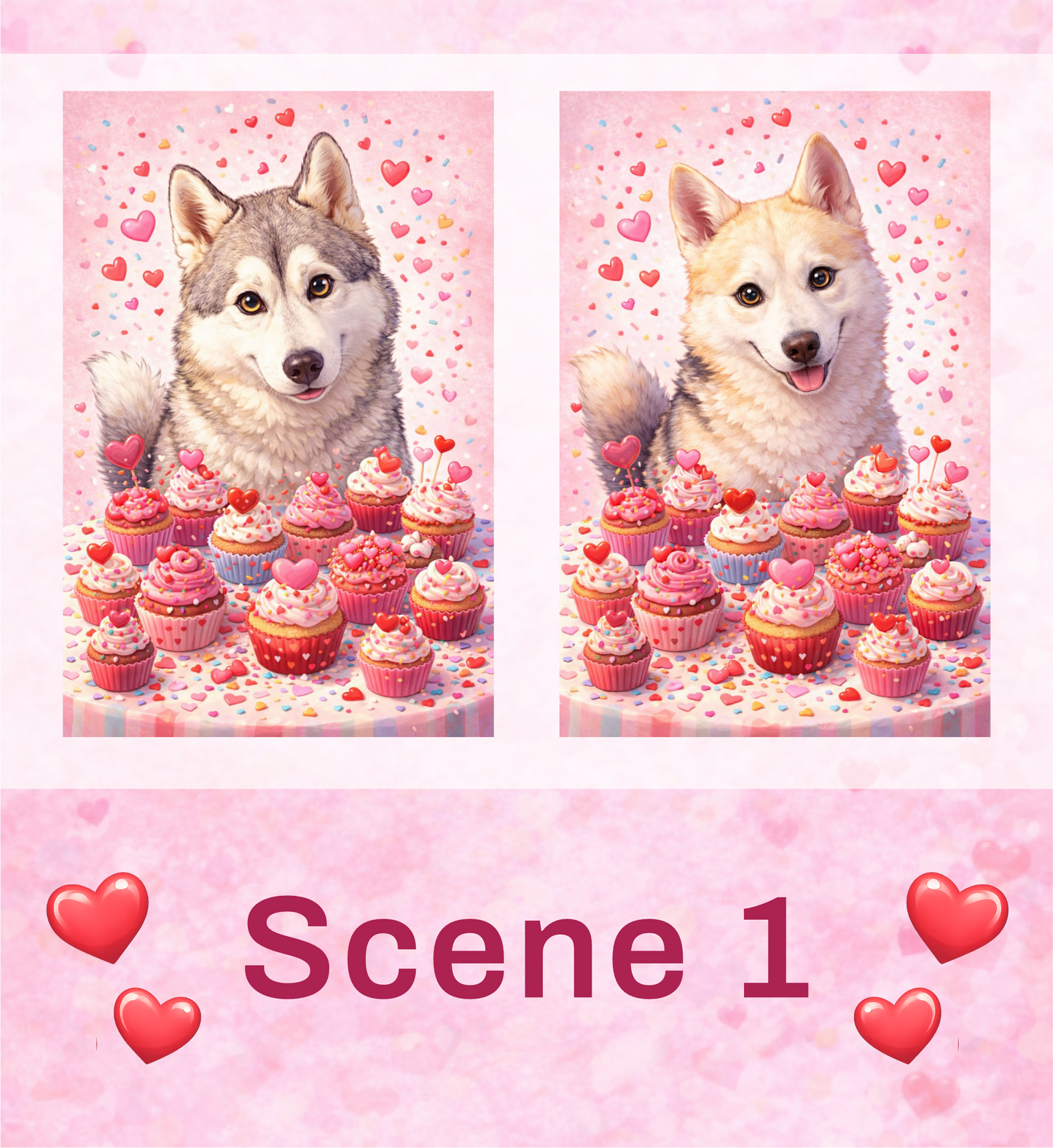 🐾 Valentine Pet Portraits – Digital Artwork