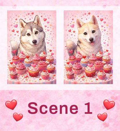 🐾 Valentine Pet Portraits – Digital Artwork