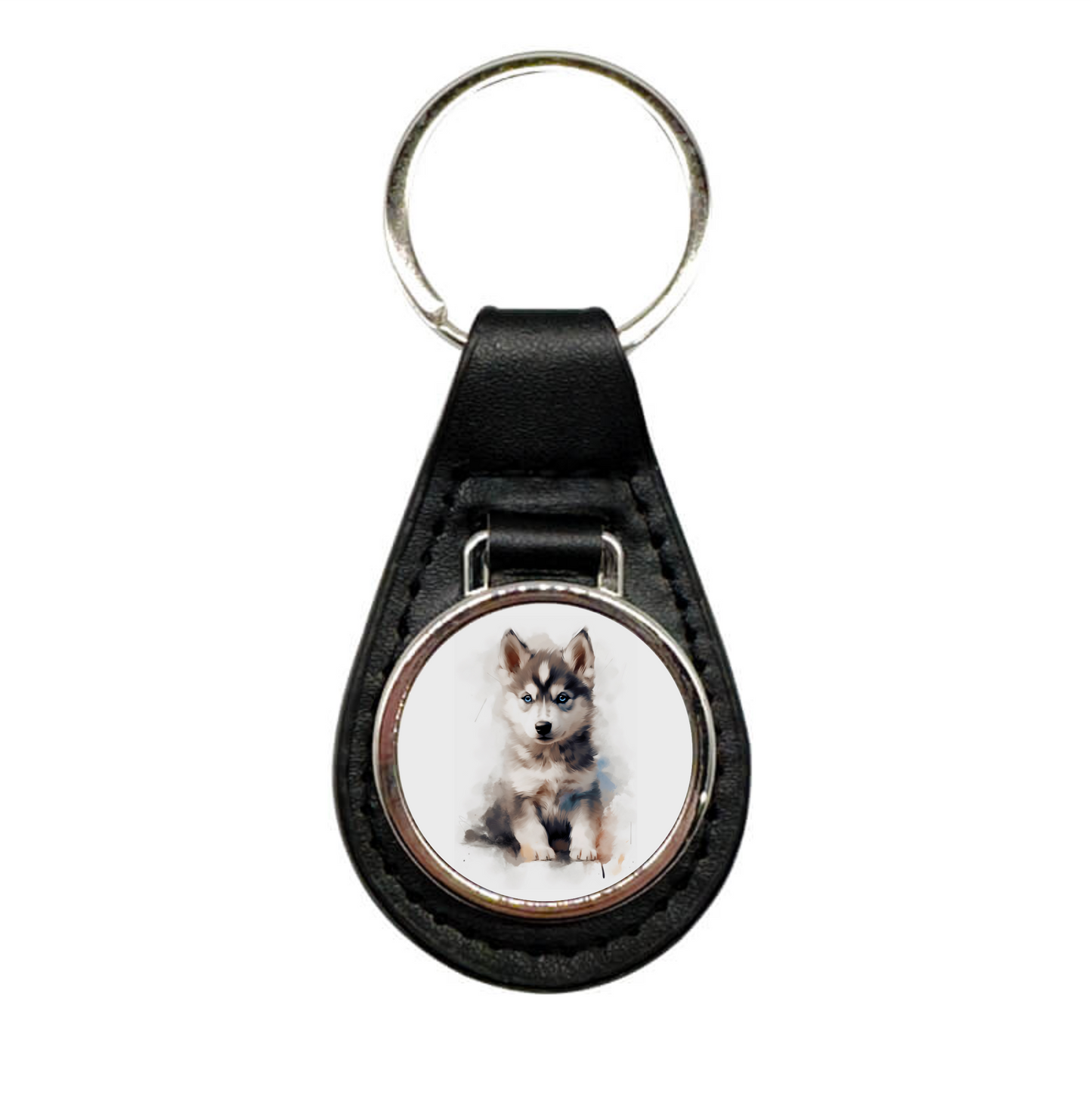 PU & Metal Round Keyring – Custom Printed Sublimation Keychain