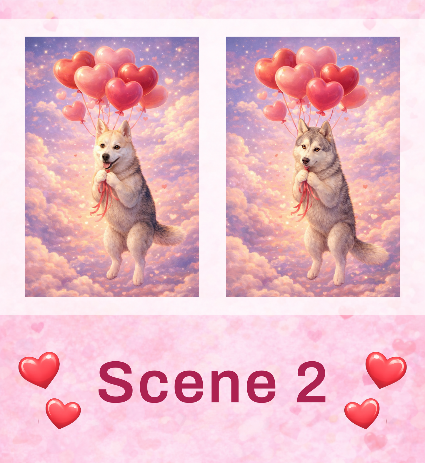 🐾 Valentine Pet Portraits – Digital Artwork