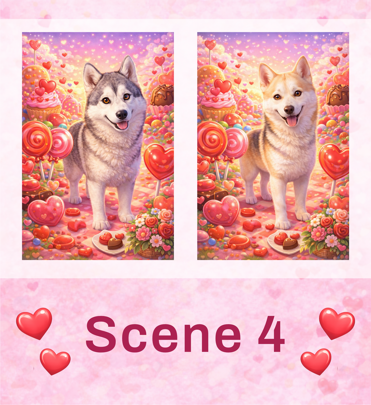 🐾 Valentine Pet Portraits – Digital Artwork