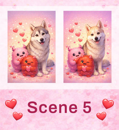 🐾 Valentine Pet Portraits – Digital Artwork