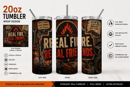 Premium 20oz Straight Tumbler Wrap Design - BraaiSA 59