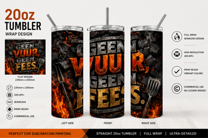 Premium 20oz Straight Tumbler Wrap Design - BraaiSA 10