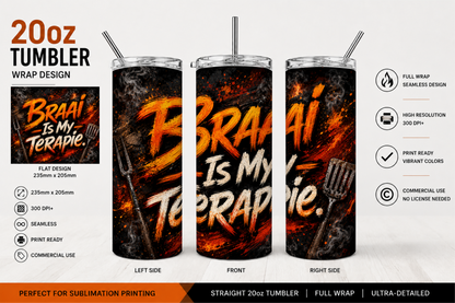 Premium 20oz Straight Tumbler Wrap Design - BraaiSA 11