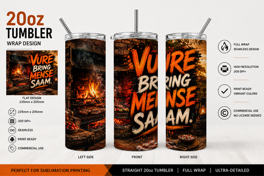 Premium 20oz Straight Tumbler Wrap Design - BraaiSA 13