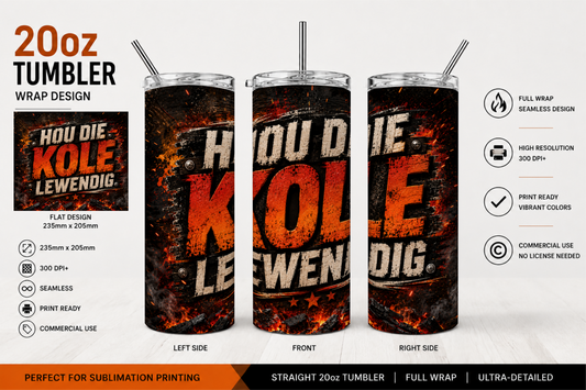 Premium 20oz Straight Tumbler Wrap Design - BraaiSA 17