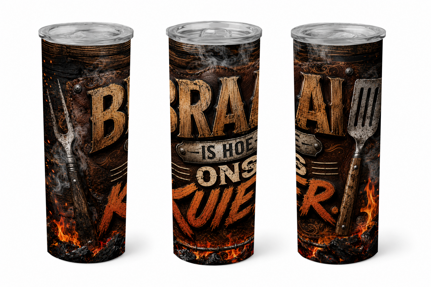 Premium 20oz Straight Tumbler Wrap Design - BraaiSA 18