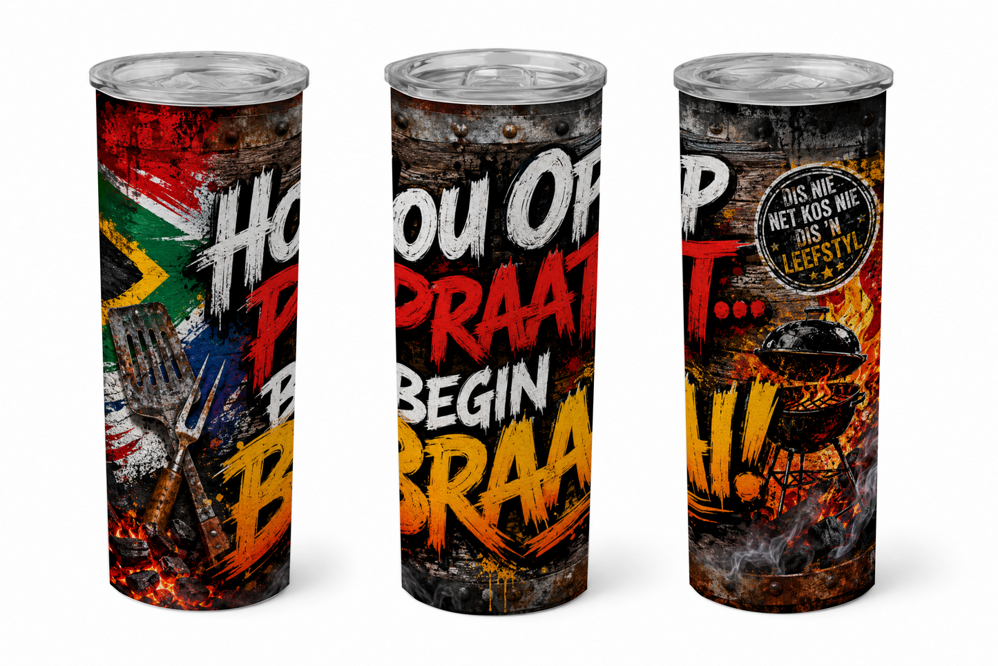 Premium 20oz Straight Tumbler Wrap Design - BraaiSA 01