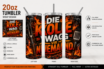 Premium 20oz Straight Tumbler Wrap Design - BraaiSA 26