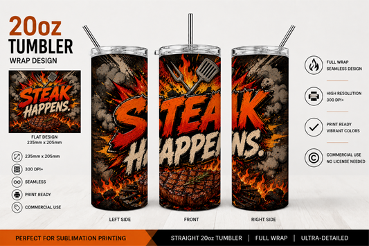Premium 20oz Straight Tumbler Wrap Design - BraaiSA 32
