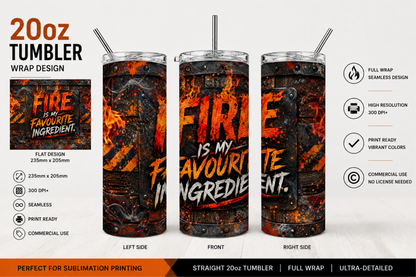 Premium 20oz Straight Tumbler Wrap Design - BraaiSA 35