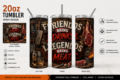 Premium 20oz Straight Tumbler Wrap Design - BraaiSA 36