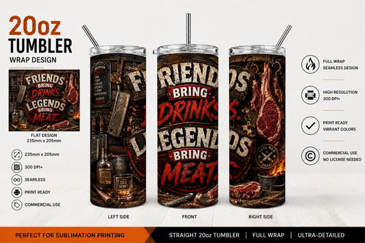 Premium 20oz Straight Tumbler Wrap Design - BraaiSA 36