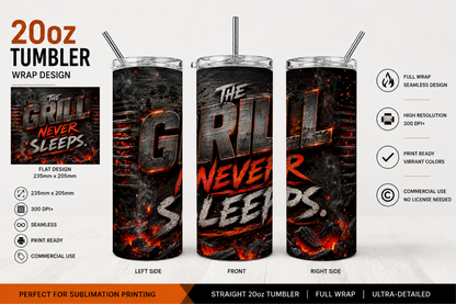 Premium 20oz Straight Tumbler Wrap Design - BraaiSA 38