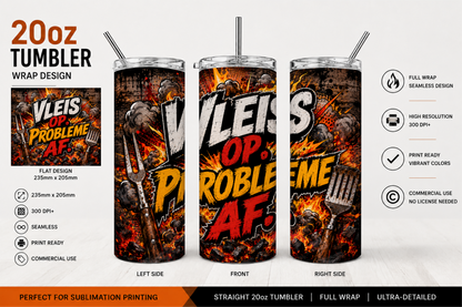 Premium 20oz Straight Tumbler Wrap Design - BraaiSA 03