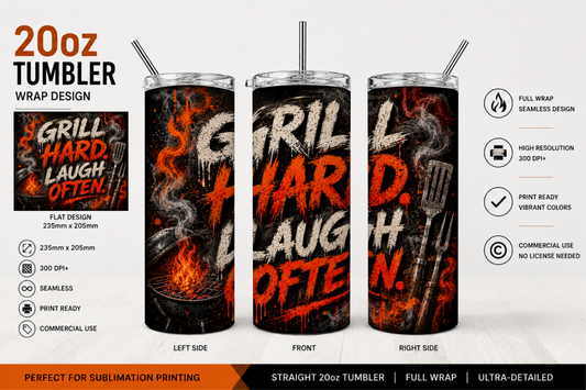 Premium 20oz Straight Tumbler Wrap Design - BraaiSA 40