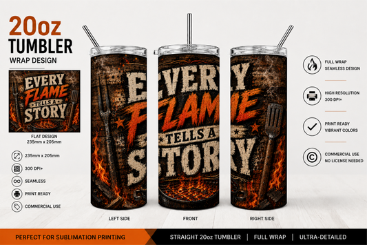 Premium 20oz Straight Tumbler Wrap Design - BraaiSA 44
