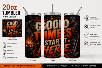 Premium 20oz Straight Tumbler Wrap Design - BraaiSA 49