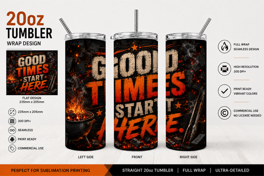 Premium 20oz Straight Tumbler Wrap Design - BraaiSA 49