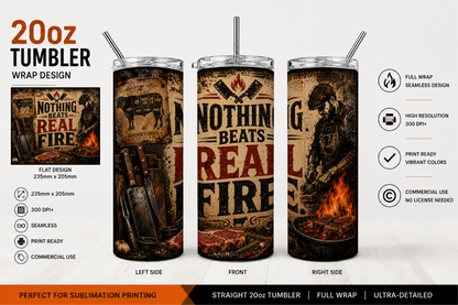 Premium 20oz Straight Tumbler Wrap Design - BraaiSA 50