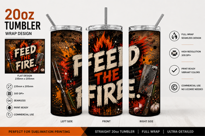 Premium 20oz Straight Tumbler Wrap Design - BraaiSA 53