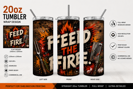 Premium 20oz Straight Tumbler Wrap Design - BraaiSA 53