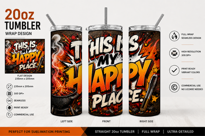 Premium 20oz Straight Tumbler Wrap Design - BraaiSA 54