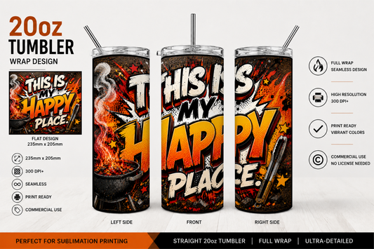 Premium 20oz Straight Tumbler Wrap Design - BraaiSA 54