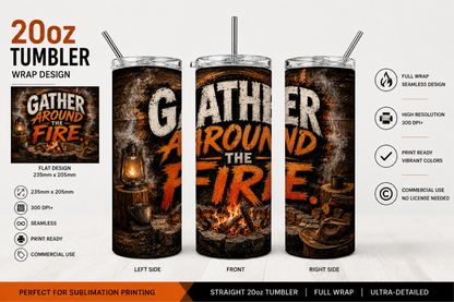 Premium 20oz Straight Tumbler Wrap Design - BraaiSA 57