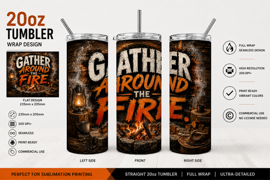 Premium 20oz Straight Tumbler Wrap Design - BraaiSA 57