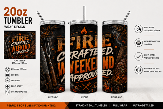 Premium 20oz Straight Tumbler Wrap Design - BraaiSA 58